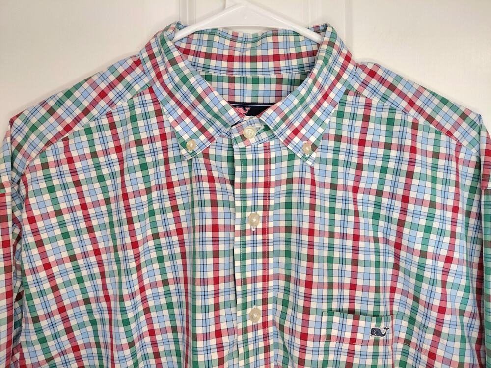 Vineyard Vines Men's XL Tucker Plaid Button-Down Shirt Multicolor 100% Cotton